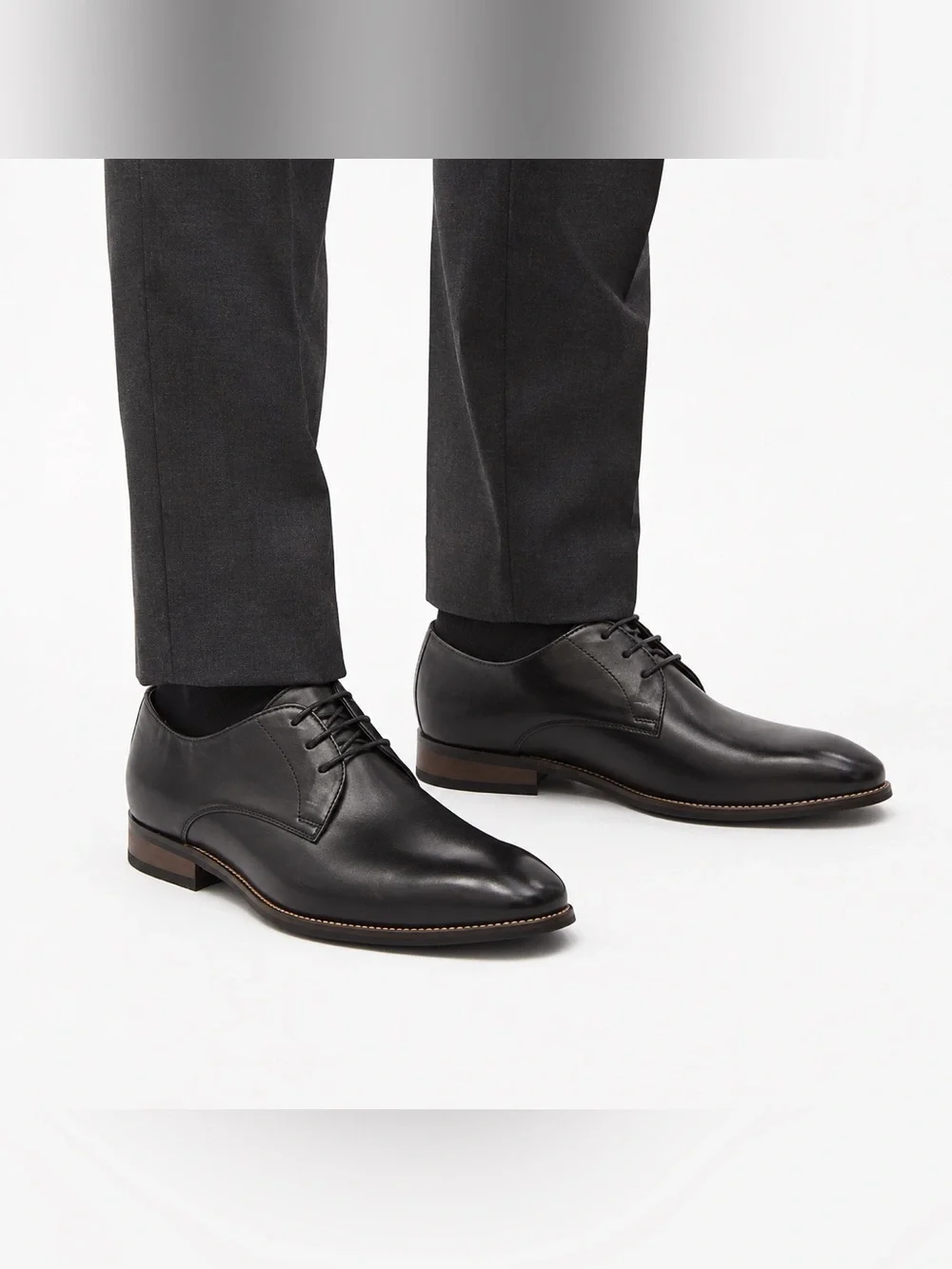 JOUSEN Men’s Black Plain Toe Derby Dress Shoes Lace Up Size 12